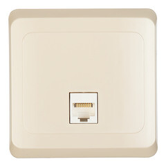 Розетка компьютерная Systeme Electric Этюд встраиваемая бежевая RJ45 (KOMC-001K)