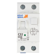 Автомат дифференциальный КЭАЗ OptiDin D63 32А 1P+N тип AC 30 мА 4,5 кА (328101)
