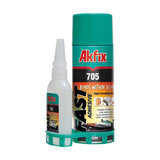Клей цианоакрилатный Akfix 705 двухкомпонентный прозрачный 200 мл + 50 г