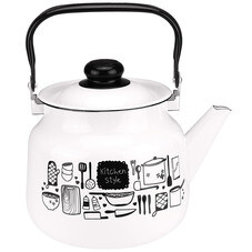 Чайник эмалированный Магнитогорская эмаль Kitchen 3,5 л белый