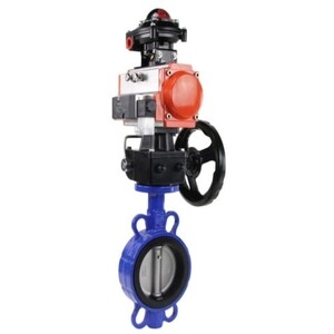 Затвор дисковый межфланцевый поворотный DN100 PN16 с пневмоприводом DN.ru (D050-00289)