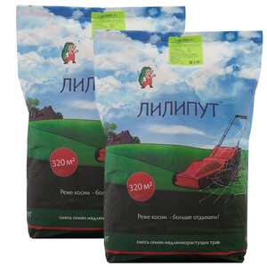 Семена газонной травы Медленнорастущий газон Лилипут 16 кг