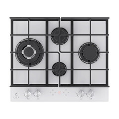 Варочная панель газовая Lex GVG 644 T WH 4 конфорки белая