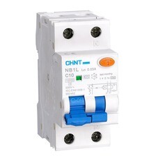 Автомат дифференциальный Chint NB1L 10А 1P+N тип AC 30 мА 10 кА (203105)