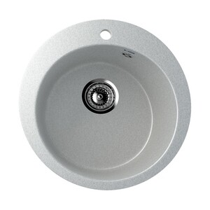 Мойка для кухни Simgran S-1 d490х190 мм врезная круглая без крыла искусственный камень серый матовый