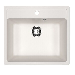 Мойка для кухни Simgran S-13 565х505х200 мм врезная прямоугольная без крыла искусственный камень белый крап матовый