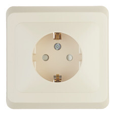 Розетка Systeme Electric Этюд встраиваемая бежевая со шторками (PC16-004K)
