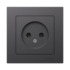 Розетка Systeme Electric AtlasDesign встраиваемая базальт без заземления (ATN001440)