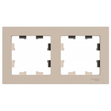 Рамка Systeme Electric AtlasDesign двухместная песочная (ATN001202)