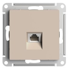Розетка компьютерная Systeme Electric AtlasDesign встраиваемая песочная RJ45 (ATN001286)