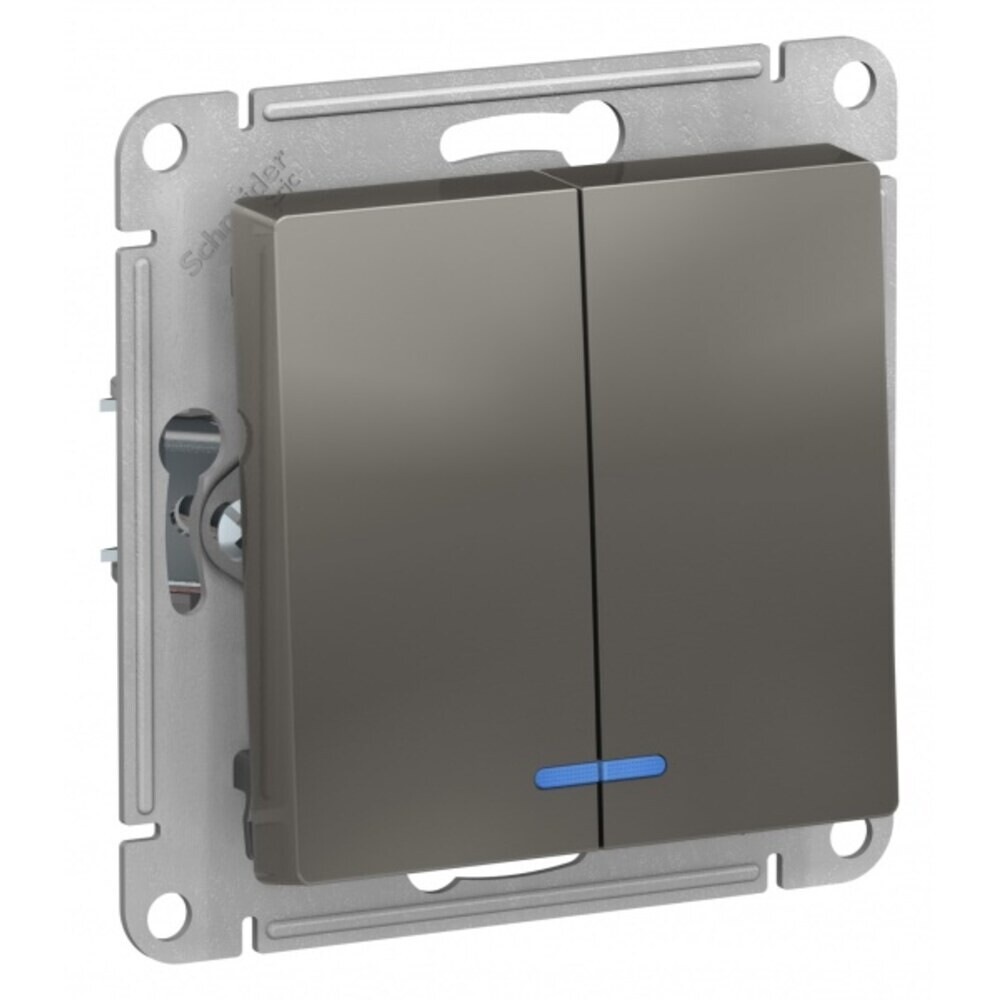 Выключатель Systeme Electric AtlasDesign двухклавишный встраиваемый сталь с подсветкой (ATN000953), Серый
Выключатель Systeme Electric AtlasDesign двухклавишный встраиваемый сталь с подсветкой (ATN000953), Серый