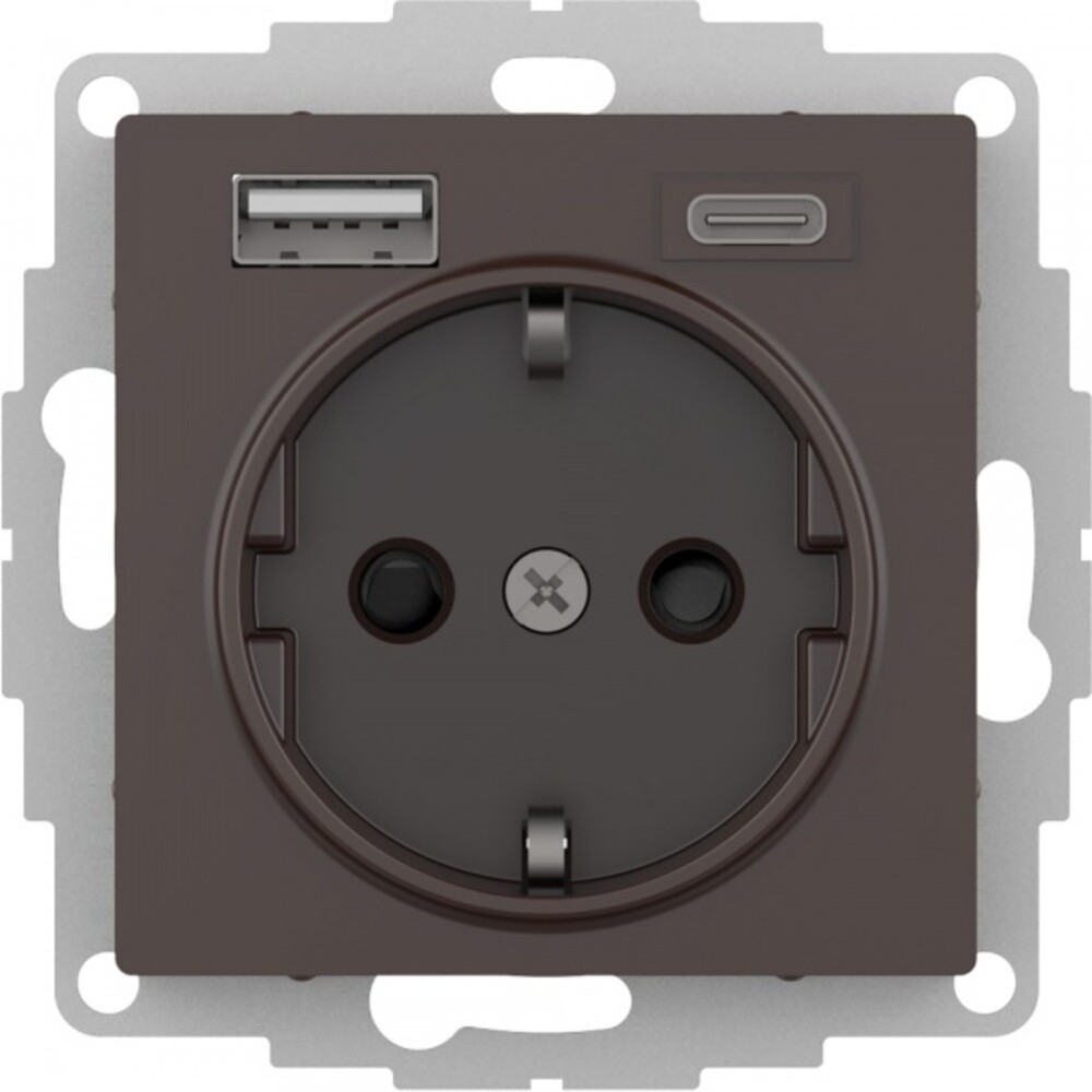 Розетка USB Systeme Electric AtlasDesign встраиваемая мокко USB-A/ Type-C (ATN000632), Коричневый
Розетка USB Systeme Electric AtlasDesign встраиваемая мокко USB-A/ Type-C (ATN000632), Коричневый