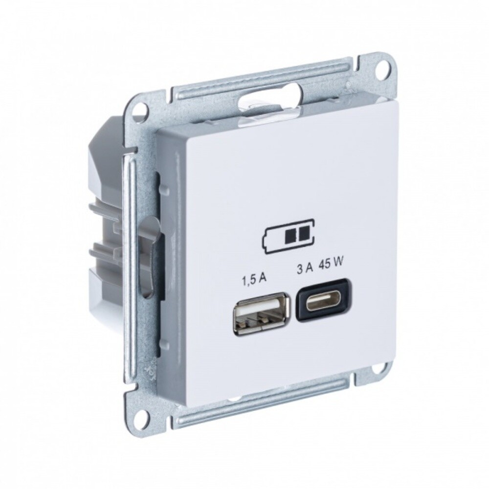 Розетка USB Systeme Electric AtlasDesign встраиваемая белая USB-A/ Type-C (ATN000129), Белый
Розетка USB Systeme Electric AtlasDesign встраиваемая белая USB-A/ Type-C (ATN000129), Белый