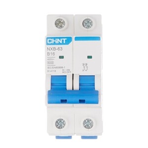 Автоматический выключатель модульный Chint NXB-63 2P 16А тип B 6 кА 400 В (814118)