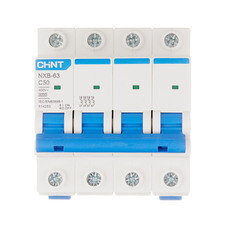 Автоматический выключатель модульный Chint NXB-63 4P 50А тип C 6 кА 400 В (814253)