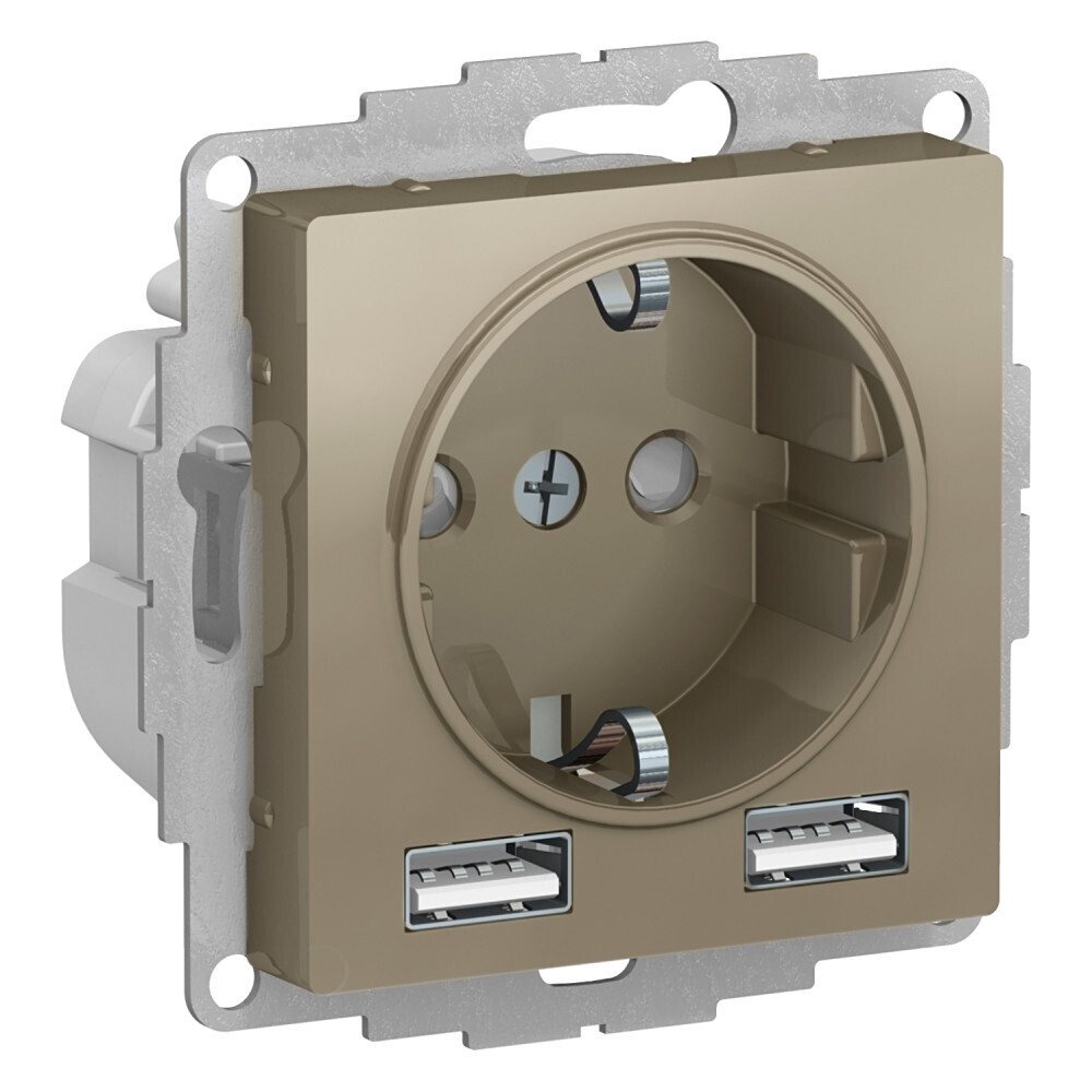 Розетка USB Systeme Electric AtlasDesign встраиваемая шампань 2хUSB-А (ATN000530), Бежевый
Розетка USB Systeme Electric AtlasDesign встраиваемая шампань 2хUSB-А (ATN000530), Бежевый