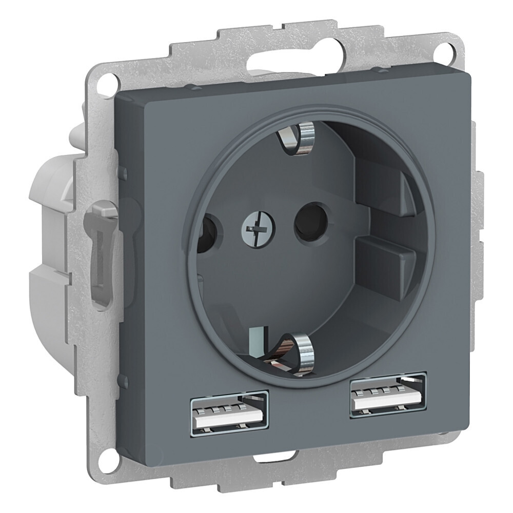Розетка USB Systeme Electric AtlasDesign встраиваемая грифель 2хUSB-А (ATN000730), Голубой
Розетка USB Systeme Electric AtlasDesign встраиваемая грифель 2хUSB-А (ATN000730), Голубой