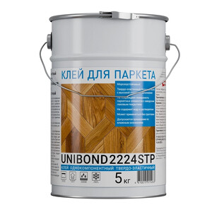 Клей для паркета полиуретановый гибридный Unibond 2224 STP однокомпонентный 5 кг