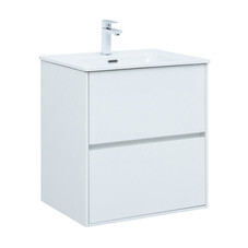 Комплект тумба с раковиной Lavelly Cube 60 см подвесная белая
