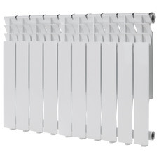 Радиатор алюминиевый КМ 500 мм 10 секций 1" боковое подключение белый