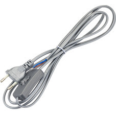 Кабель для светильника Duwi IP20 250 В 2 м с выключателем серебро (28573 1)