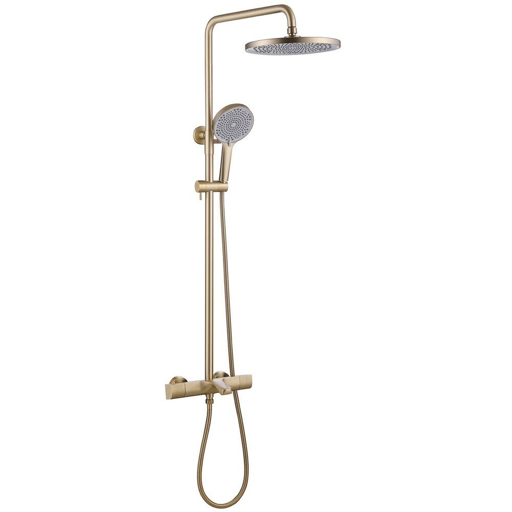 Душевая система Abber Thermostat с верхним душем с лейкой с изливом золото (AF8516G)
Душевая система Abber Thermostat с верхним душем с лейкой с изливом золото (AF8516G)