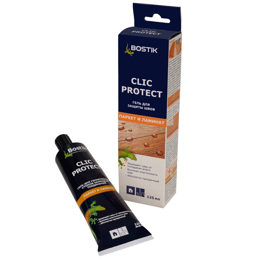 Гель-герметик для защиты швов ламината и паркета Bostik Clic Protect 125 мл, Прозрачный
Гель-герметик для защиты швов ламината и паркета Bostik Clic Protect 125 мл, Прозрачный
