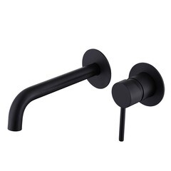 Смеситель для раковины встраиваемый Abber Wasser Kreis однорычажный черный (AF8112B)