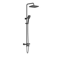 Душевая система Corsa Deco Thermo с верхним душем с лейкой с изливом черная (SSFT02-300QQB)