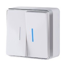 Выключатель Werkel Gallant двухклавишный накладной белый с подсветкой (a051586)