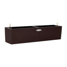 Кашпо декоративное Элластик-Пласт Rattan 790х190х190 мм с автополивом 12 л коричневое
