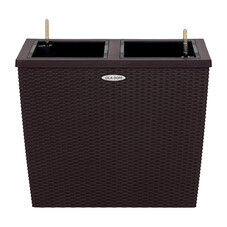 Кашпо декоративное Элластик-Пласт Rattan 655х328х560 мм с автополивом 28 л коричневое
