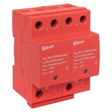 Ограничитель напряжения модульный EKF T1 275 В 25 кА 2P (spd-t1-2p)