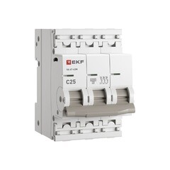 Автоматический выключатель модульный EKF PROxima ВА 47-63N 3P 25А тип C 6 кА 400 В (M636325C)