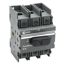 Выключатель-разъединитель EKF TwinBlock 3P 63А 400-690 В на монтажную плату (tb-63-3p-f)