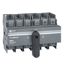 Выключатель-разъединитель EKF TwinBlock 3P 100А 400-690 В на монтажную плату (tb-s-100-3p-rev)