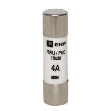 Вставка плавкая EKF ПВЦ 4А 50 кА 500 В цилиндрическая (pvc-10x38-4)