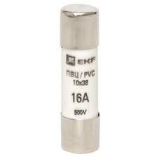 Вставка плавкая EKF ПВЦ 16А 50 кА 500 В цилиндрическая (pvc-10x38-16)