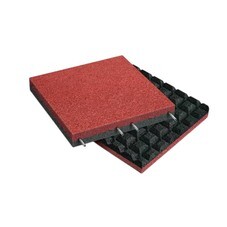 Плитка резиновая с рельефным основанием Sporto 500х500х40 мм красная