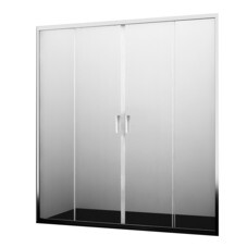 Душевая дверь раздвижная стекло прозрачное WasserKraft Lippe 150х190 см профиль хром (45S08)