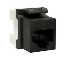 Переходник неэкранированный DKC Keystone 180 градусов RJ45 CAT5е UTP черный (12 шт.) (RNK5EU180BK)