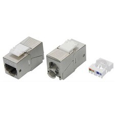 Переходник экранированный DKC Keystone 180 градусов RJ45 CAT5e STP серебристый (12 шт.) (RNK5EF90TL)
