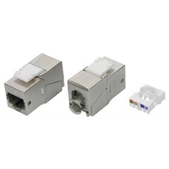 Переходник экранированный DKC Keystone 180 градусов RJ45 CAT5e STP серебристый (12 шт.) (RNK5EF90TL)