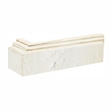 Клинкерная плитка для фасада угловая Terramatic Forta White Riegel AC (8 шт.= 0,08 кв.м) слоновая кость 185х60х40х14 мм