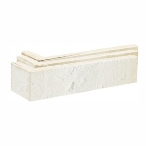 Клинкерная плитка для фасада угловая Terramatic Forta White Riegel AC (8 шт.= 0,08 кв.м) слоновая кость 185х60х40х14 мм