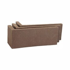 Клинкерная плитка для фасада угловая Terramatic Plato Brown Y (8 шт.= 0,14 кв.м) коричневая 185х60х71х14 мм