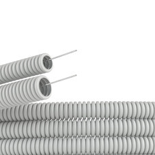 Труба гофрированная ПВХ 16 мм DKC легкая с зондом серая (50 м) (9191650DIY)