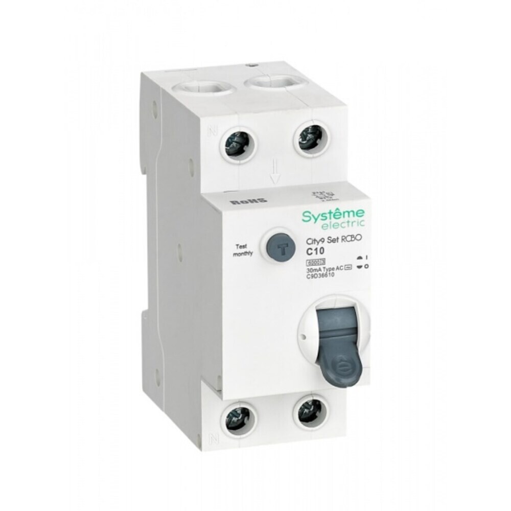 Автомат дифференциальный Systeme Electric City9 Set 10А 1P+N тип AC 30 мА 6 кА (C9D36610)
Автомат дифференциальный Systeme Electric City9 Set 10А 1P+N тип AC 30 мА 6 кА (C9D36610)