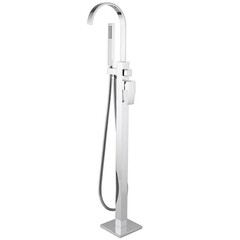 Смеситель для ванны напольный Abber Wasserfall хром однорычажный с лейкой (AF8615)