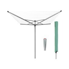 Сушилка для белья напольная уличная Brabantia Topspinner 50 м 1920х2950х2950 мм серая металлик